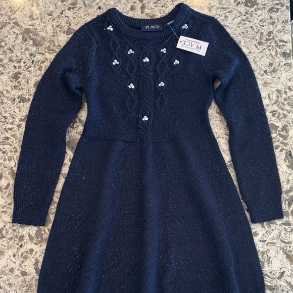 The Children's Place Sparkly Navy Dress - Picture 1 of 4